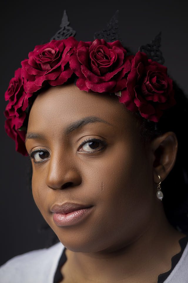 African American Woman With A Crown Of Roses