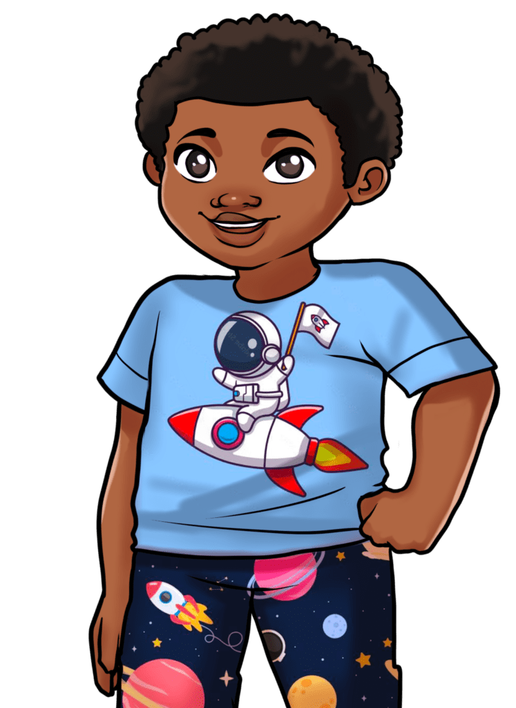 Young African American Boy In PJs