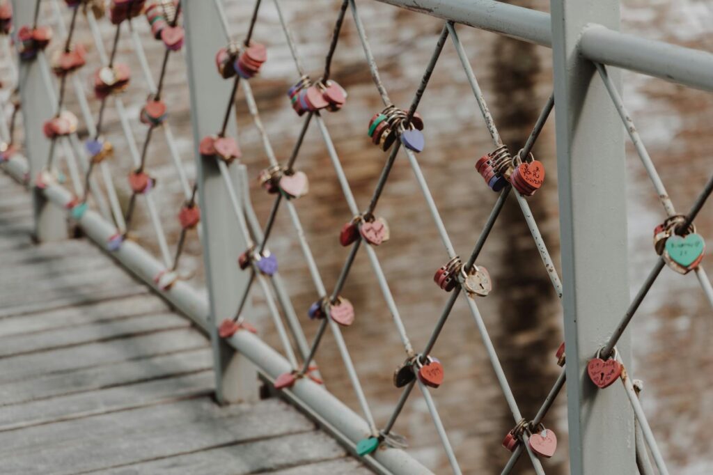 bridge with padlocks