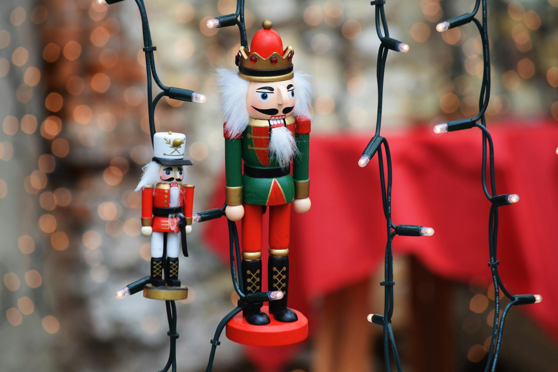 shallow focus photo of nutcrackers figurine